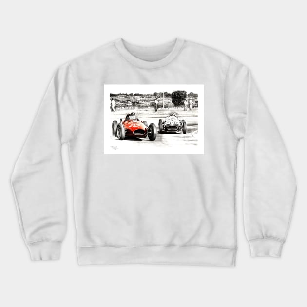 Ferrari Dino 246 Mike Hawthorn, Stirling Moss Crewneck Sweatshirt by oleynik